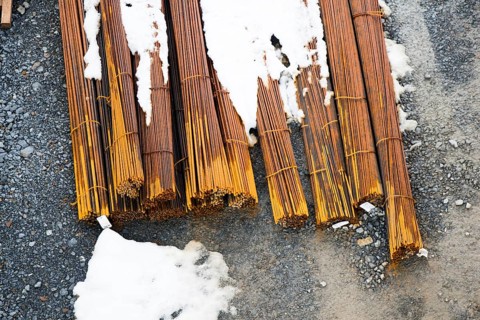 Rusty wire as a texture of old metal coil iron bars