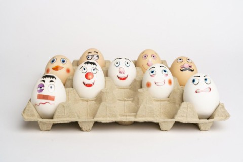 Funny Eggs. Faces on the eggs Eggs Smiles. Studio