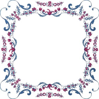 Vector floral frame with traditional Norwegian Rosemaling motif