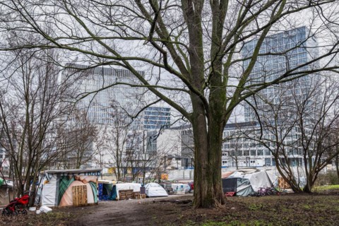 Homeless camp, Berlin, Germany, Europe