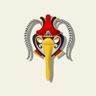 Egyptian god Bennu mask, vector icon