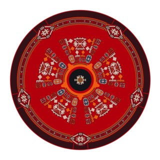 Traditional Kilim round decorative element, vector template