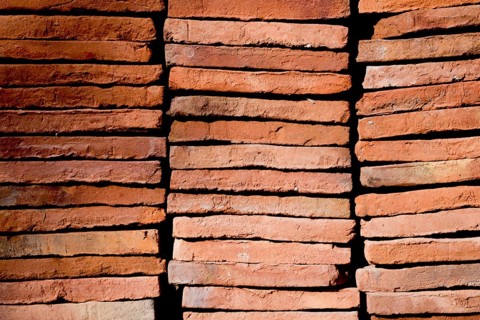 Pile of brick block used for industrial in residential building