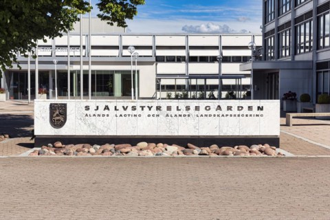 Parliament building, self-government, autonomy, Mariehamn, Aland, Aland Islands, Finland, Europe