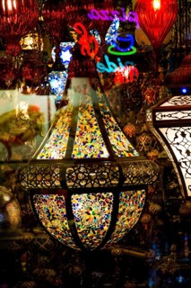 Mosaic Ottoman lamps from Grand Bazaar in Istanbul