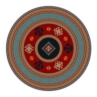 Traditional Kilim round decorative element, vector template
