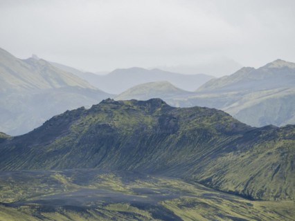 Moss-covered volcanic landscape, Laki Crater or Lakagigar, Highlands, South Iceland, Suourland, Iceland, Europe