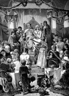 Walther von der Vogelweide, 1170, c. 1230, at the coronation of Philip of Swabia, FebruaryMarch 1177, 21 June 1208, who was Prince of the House of Hohenstaufen and King of Germany, with his Greek woma...