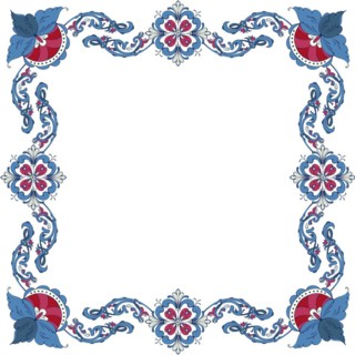 Vector floral frame with traditional Norwegian Rosemaling motif