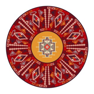 Traditional Kilim round decorative element, vector template