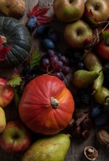 Fruit, autumn, pumpkin, grape, pear, apple, plum, walnut, chestnut, sweet, tasty, blackberry, healthy, fit