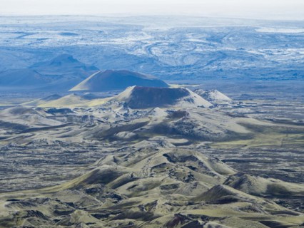 Mossy volcanic landscape, Laki crater or Lakagigar, crater row, highlands, South Iceland, Suourland, Iceland, Europe