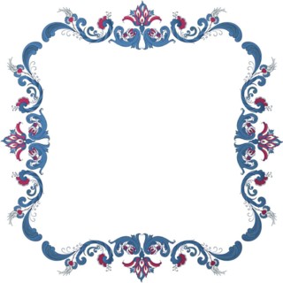 Vector floral frame with traditional Norwegian Rosemaling motif