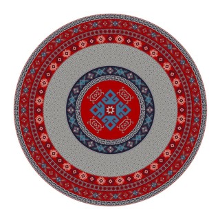 Traditional Kilim round decorative element, vector template