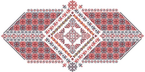 Traditional Romanian embroidery vector design element over white background