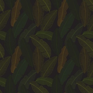 Vector banana leaves seamless pattern within line art style