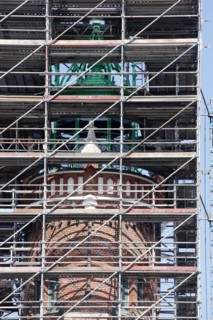 Construction site, scaffolding, lighthouse, Simon Loschen, Bremerhaven, Bremen, Germany, Europe