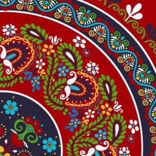 Traditional Hungarian embroidery vector decorative background card