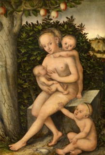 Caritas, term for active charity and benevolence, painting by Lucas Cranach the Elder, 4 October 1472, 16 October 1553, one of the most important German painters, graphic artists and letterpress print...