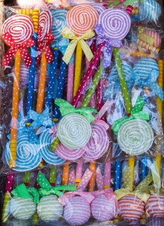 Delicious colorful swirl candy and sweets for kids