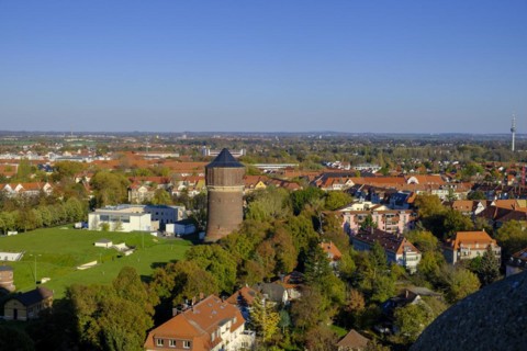 View from the Monument to the Battle of the Nations, Leipzig, Saxony, Germany, Europe