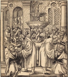 The Reformers Luther and Hus at the Last Supper for the Princes of the House of Saxony, painting by Lucas Cranach the Elder, 4 October 1472, 16 October 1553, one of the most important German painters,...