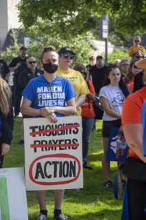 Oxford, Michigan USA, 11 June 2022, Hundreds rallied for tighter gun control laws in the town where four students were shot and killed at Oxford High School in November 2021. It was one of many rallie...