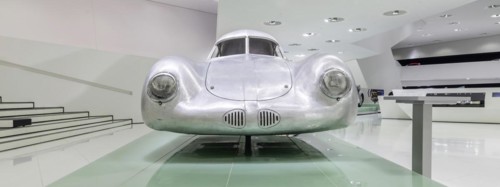 Type 64, built in 1939, sports car. One of three examples built for the long-distance race Berlin, Rome. This sports car is considered the ancestor of all later Porsche sports cars. Porsche Museum, Au...