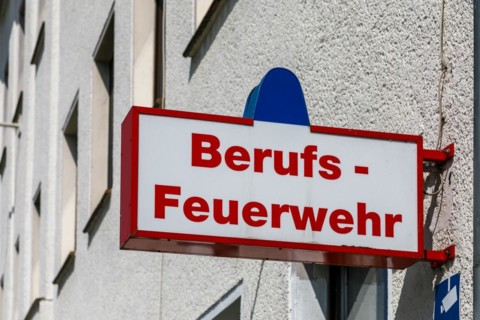 Fire station of the professional fire brigade, Nordhausen, Thuringia, Germany, Europe