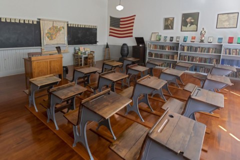 Beckley, West Virginia, Historic buildings are on display in the Coal Camp at the Beckley Exhibition Coal Mine. This was a company-owned school in Helen, WV, built in 1925. It enrolled African-America...