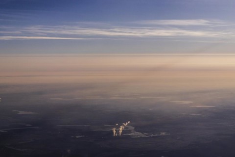 View of the Jaenschwalde coal-fired power plant from an aeroplane, taken near Jaenschwalde, 01.03.2023. According to the federal governments roadmap for phasing out coal, the last unit of the power pl...