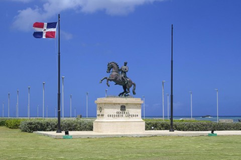 Barrage General Gregorio Luperon in Parque San Felipe, in Centro Historico, Old Town of Puerto Plata, Dominican Republic, Caribbean, Central America