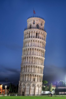 Slate Tower of Pisa Illuminated Tuscany Italy