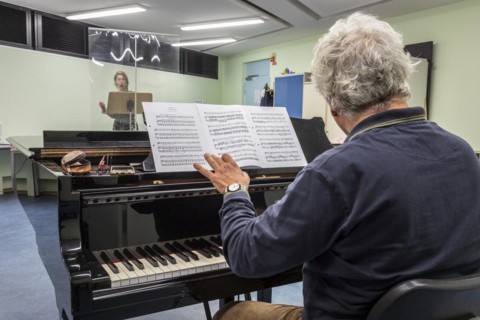 Opera class of the Robert-Schumann-Hochschule Duesseldorf, RSH, singing lessons, private lessons, music studies, repetiteur at the piano, piano, Duesseldorf, North Rhine-Westphalia, Germany, Europe