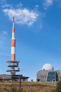 Brocken plateau with TV transmitter, Brocken hotel and Brocken museum, Brocken, Harz National Park, near Wernigerode, Saxony-Anhalt, Germany, Europe