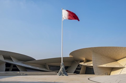 Flag of Glory sculpture, National Museum of Qatar, Doha
