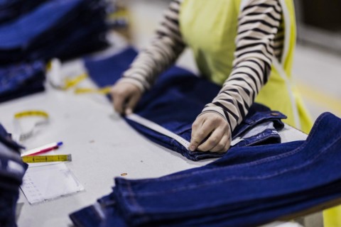 Women workers produce jeans at the Afrasyab jeans factory in Samarkand, 02.11.2022., Samarkand, Uzbekistan, Asia