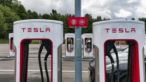 Tesla charging stations for electric vehicles, Supercharger, electric charging station, Sweden, Europe