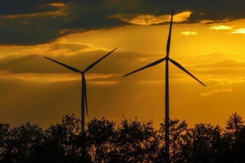 Frimmersdorfer Hoehe Wind Farm, Frimmersdorf, North Rhine-Westphalia, Germany, Europe