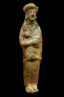 Cypriot female terracotta figure, 625-600 B.C., Archaeological Museum in the former Order Hospital of the Knights of St. John, 15th century, Old Town, Rhodes Town, Greece, Europe