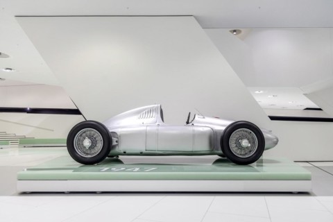 Porsche Type 360 Cisitalia, built in 1947. Porsche Museum, Automuseum, Stuttgart, Baden-Wuerttemberg, Germany, Europe