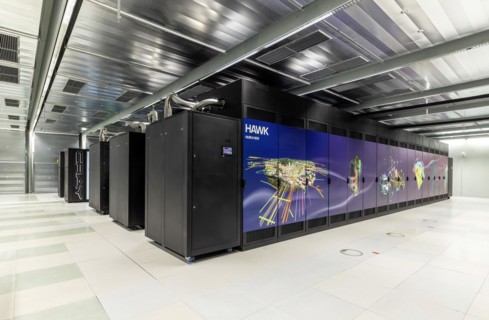 University computer centre, HAWK high-performance computer, one of the fastest computers in the world. High Performance Computing Centre of the University HLRS, Stuttgart, Baden-Wuerttemberg, Germany,...