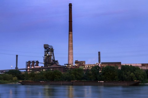 Blast furnace of Huettenwerke Krupp Mannesmann, HKM, Rhine, Duisburg, North Rhine-Westphalia, North Rhine-Westphalia, Germany, Europe