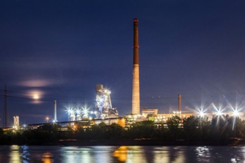 Blast furnace of Huettenwerke Krupp Mannesmann, HKM, Rhine, Duisburg, North Rhine-Westphalia, North Rhine-Westphalia, Germany, Europe