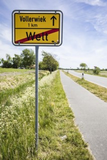 Exit of the municipality Welt in Nordfriesland, End of the World, Vollerwiek, Welt, Schleswig-Holstein, Germany, Europe