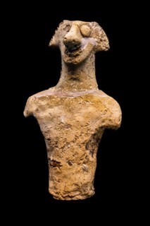 Male terracotta funerary figurine, 600 B.C., Drakidis, Archaeological Museum in the former Hospital of the Order of St. John, 15th century, Old Town, Rhodes Town, Greece, Europe
