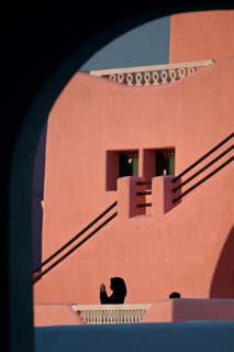 Colourful houses in Mina District, Mia Park, Old Port Doha, Qatar, Asia