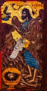 Saint John Prodromuos, 18th c., Ikoe in Panagia tou Kastrou, Mary of the Castle, Cathedral, Byzantine Museum, 11th c., Rhodes Town, Greece, Europe