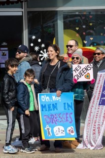 Royal Oak, Michigan USA, 11 March 2023, A small group of conservative Republicans protesting the Sidetrack Bookshops Drag Queen Story Hour were outnumbered by many hundreds of counter-protesters suppo...