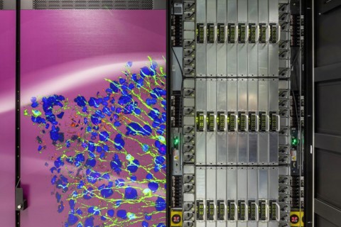 University computer centre, HAWK high-performance computer, one of the fastest computers in the world. High Performance Computing Centre of the University HLRS, Stuttgart, Baden-Wuerttemberg, Germany,...